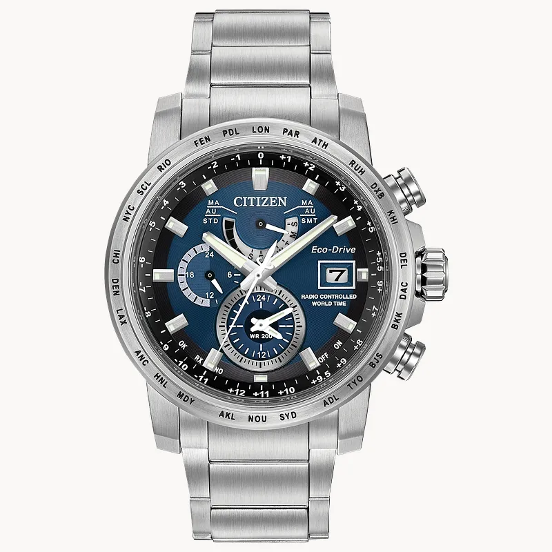 World Time A-T Blue Dial Stainless Steel Bracelet AT9070-51L | CITIZEN World Time A-T Blue Dial Stainless Steel Bracelet AT9070-51L | CITIZEN